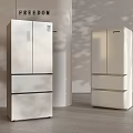 FREEDOM White Multi Door Refrigerators With Sleek Modern Minimalist Interior Design 3d model