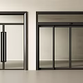 Modern Double Glass Doors With Sliding Design Black Frames And Handles