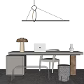 Modern Desk Chair Simple Desk Chair Combination 3d model