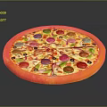 Delicious Fresh Pizza With Tomato Slices Black Olives Green Vegetables And Melted Cheese