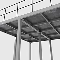 Industrial Metal Platform Equipment With Guardrails Staircase And Support Columns