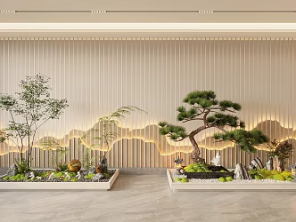 New Chinese Style Interior Landscape Landscaping 3d model
