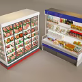 Supermarket Fresh Display Shelf Beverage Display Rack Display Cabinet 3d model