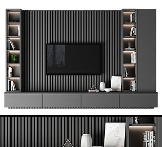 Modern TV Background Cabinet TV Cabinet Combo 3d model