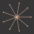 Modern Brass Chandelier with Multiple Slim Arms and Clear Bulbs for Interior Decor