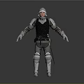 Person In Metallic Silver And Black Armor Standing On Reflective Surface
