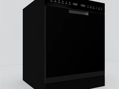 Black Freestanding Dishwasher With Digital Control Panel For Modern Kitchen Appliance 3d model