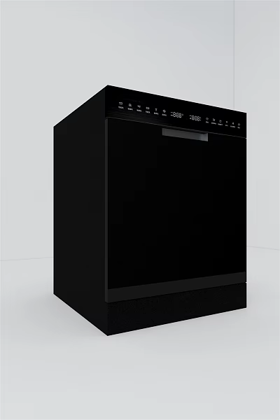 Black Freestanding Dishwasher With Digital Control Panel For Modern Kitchen Appliance 3d model