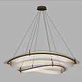 Elegant Modern Chandelier With Curved Metal Frame And Transparent Lighting Design