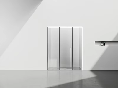 Sleek Modern Shower Sauna Featuring Transparent Glass Enclosure White Walls And Gray Floor 3d model