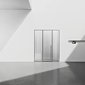 Sleek Modern Shower Sauna Featuring Transparent Glass Enclosure White Walls And Gray Floor