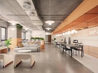 Modern Office Space With Lounge And Work Areas 3d model