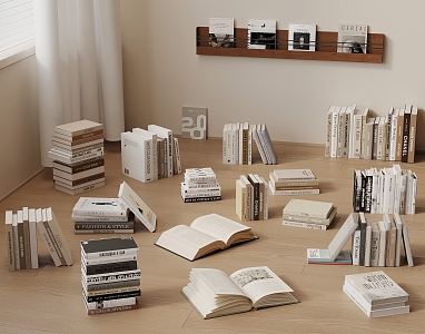 Modern Books Magazines Book Storage Rack Ornaments 3d model