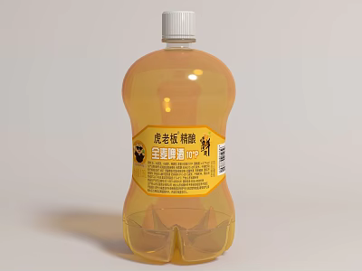 Rock Sugar Pear Juice Drink In Yellow Bottle With Chinese Label Design 3d model