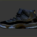 Stylish High Top Sneakers With Gray Upper Black Accents And Blue Reflective Soles