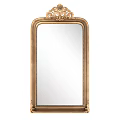 Elegant Ornate Rectangular Mirror With Gold Frame And Intricate Carved Details