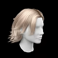 Game and Movie Character 3D Head Model with Blonde Short Textured Hair