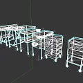 Hospital Ward Various Metal Medical Rolling Carts And Equipment For Supplies