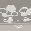 Modern Circular Ceiling Lights With Ring Light Strips Multiple Lamps And Warm Glow For Interior 3d model