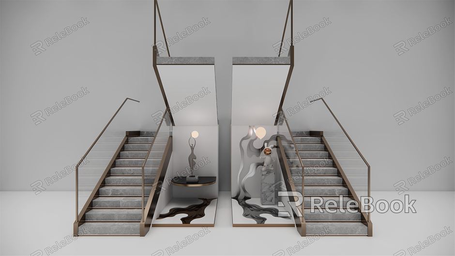 Light Luxury Stairs Corner Stairs model