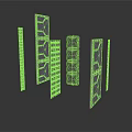 Gray Modular Scene Components With Textured Panels And Various Heights