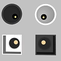 Modern Black And White Round Square Downlights Spotlights Lighting Design