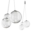 Modern Transparent Glass Spherical Pendant Lights with Multiple Hanging Design for Interior Decor