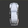Snow Covered Vintage Classic Car With White Body Red Bumper And Green Wheels