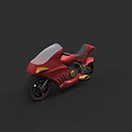 Red Modern Motorcycle with Sleek Body Design Windshield and Comfortable Seat