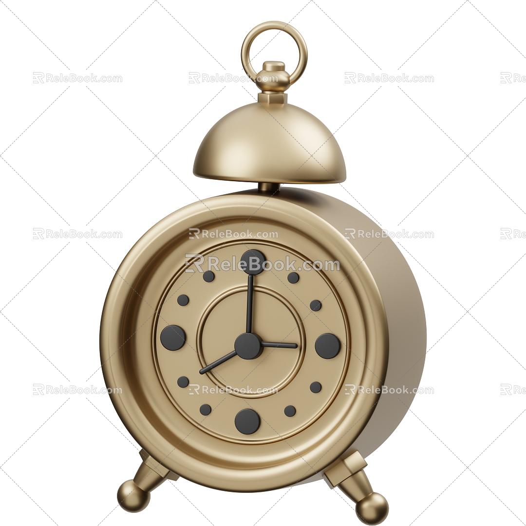 Modern old-fashioned alarm clock 3d model