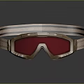 Protective Goggles As Daily Necessities With Red Lenses And Brown Frame Straps