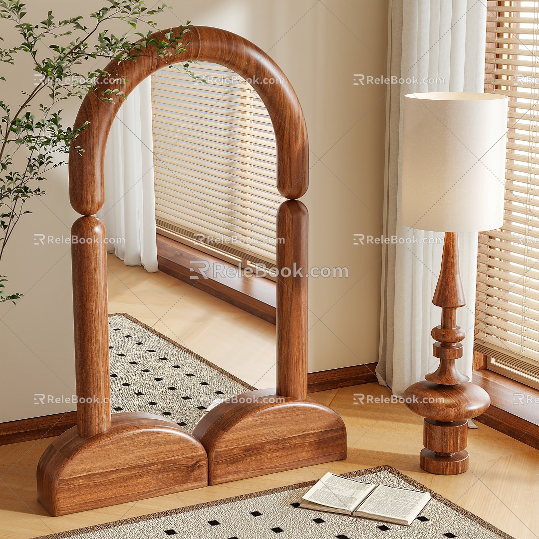 Middle ancient style mirror floor mirror full-length mirror model