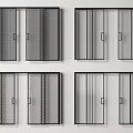 Modern Sliding Doors With Grid Patterns And Various Panel Designs For Home 3d model