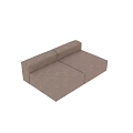 Comfortable Modern Light Brown Modular Two Seater Sofa With Minimalist Design 3d model