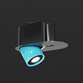 Modern Black and Blue Downlight Spotlight with LED Bulb Sleek Ceiling Design 3d model