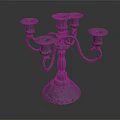 Elegant Silver Metal Candelabra With Multiple Arms And Ornate Round Base