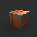 Wooden Square Box With Metal Corner Reinforcements And Classic Design