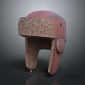 Winter warm earflap hat with pink exterior and brown fleece lining for cold weather