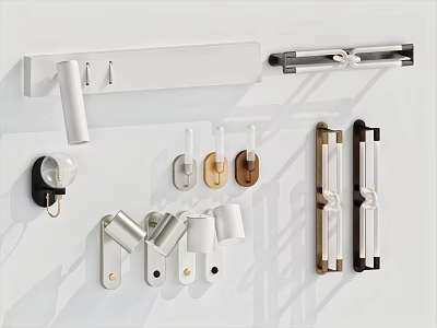 Modern Wall Lamps With Sleek Designs And Various Metal Finishes For Home Interior 3d model