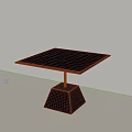 Modern Minimalist Black Side Table With Square Top And Geometric Base Design 3d model