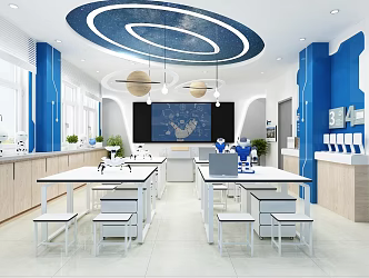 Science Classroom 3d model