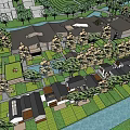 Scenic Cultural Center Complex With Lush Trees Green Spaces And River Views