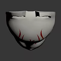 White Fox Mask With Red Ears Fire Character And Gray Eyes Design 3d model