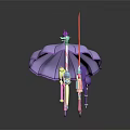 Decorative Fantasy Weapons with Star Flower Gem Umbrella Sword Wand and Fan Designs
