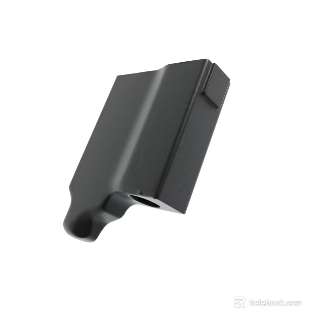 Black Rectangular Component With Open End And Smooth Surface Design 3d model 