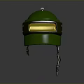 Green Weapon With Yellow Panel And Metal Edges Featuring Dome Top And Hooks