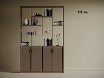 New Chinese-style Partition Cabinet Bookcase 3d model
