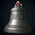 Antique Musical Bell Featuring Artistic Engravings And Craft Tools Design