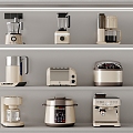 Modern Household Kitchen Appliances Combination Coffee Machine Juicer Kettle Bread Machine Rice Cooker 3d model