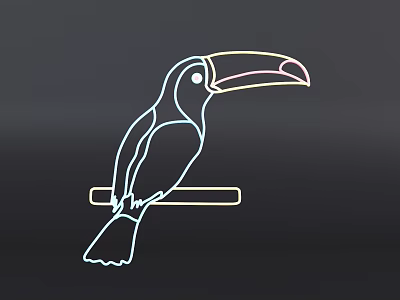 Modern bird shaped neon decorative lights 3d model Modern bird shaped neon decorative lights 3d model